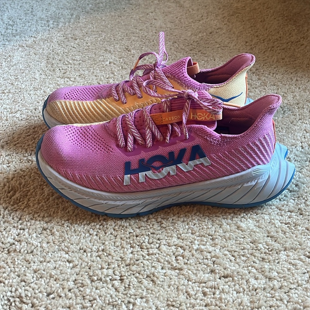 Hoka Pro Fly Carbon X Orange Pink Size 7.5
